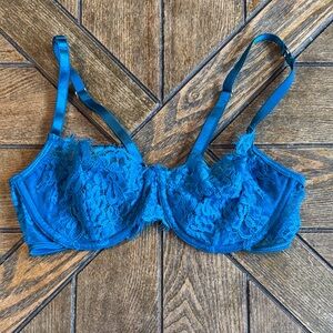 Elegant Blue Lace Bra